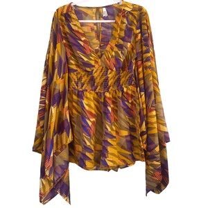 4/$30 Truth Vibrant Purple and Gold  Women's Romper size medium